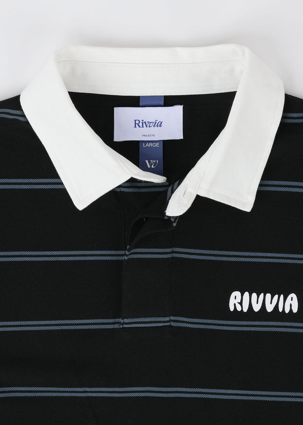 Rivvia Navigating Stripes LS Rugby Polo